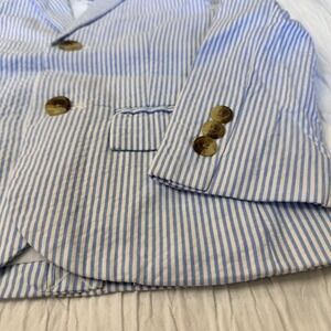 Janie‎ and Jack Blazer Seersucker Style Cotton Polyester Blue White Boys 3T